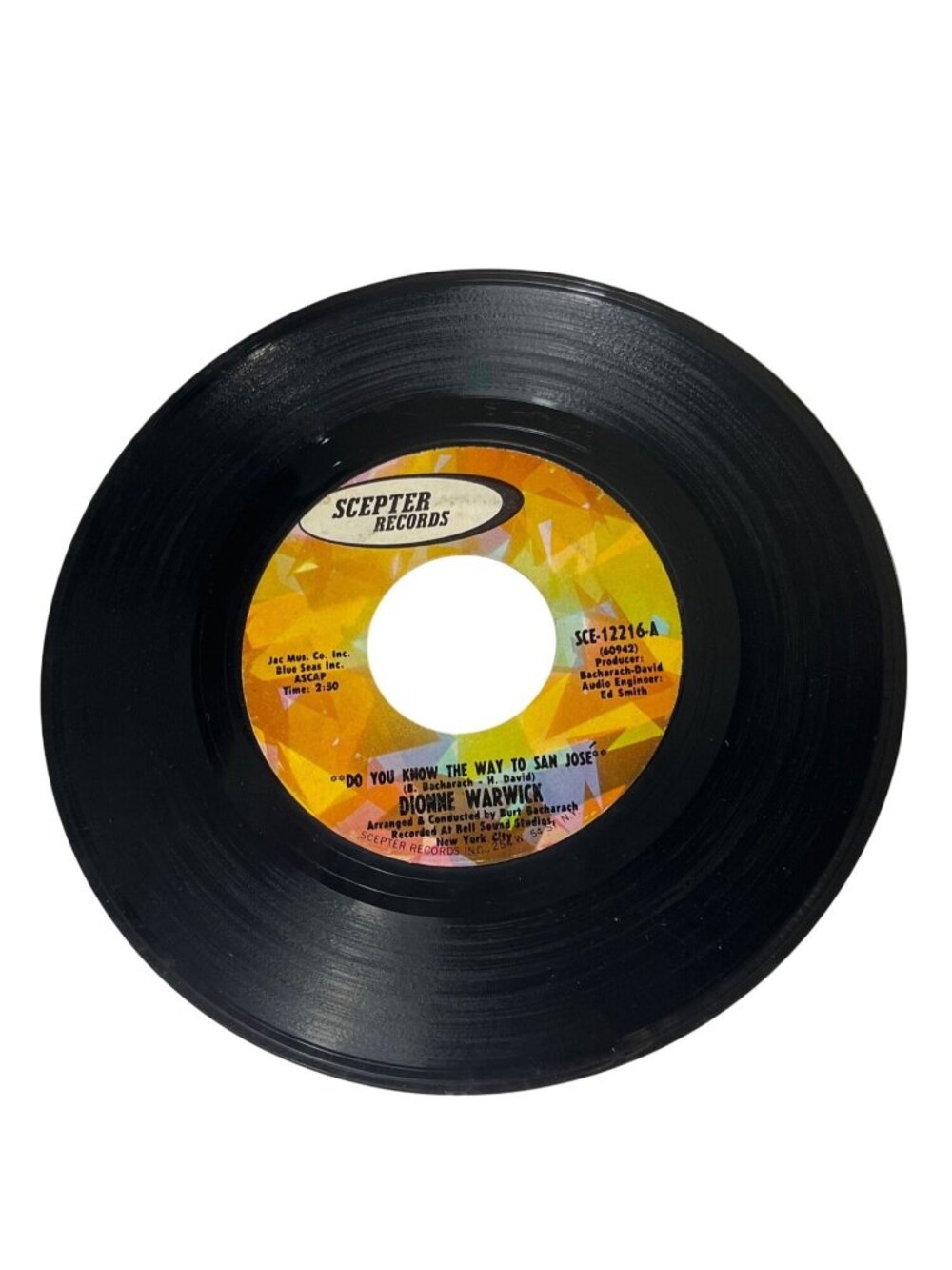 Do You Know The Way To San Jose 7" Vinyl 45 RPM Dionne Warwick Scepter Records